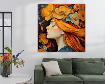 Orange Yellow Flowers by Eye catching paintings