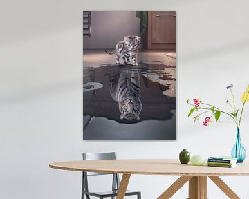 Whiskers and Wonder: A Cat's Portrait by Grease New