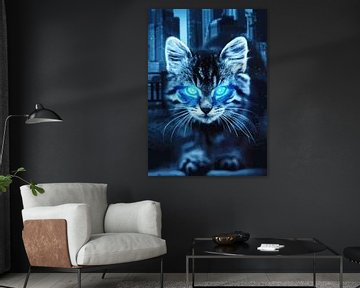 Whiskers and Wonder: A Cat's Portrait by Grease New