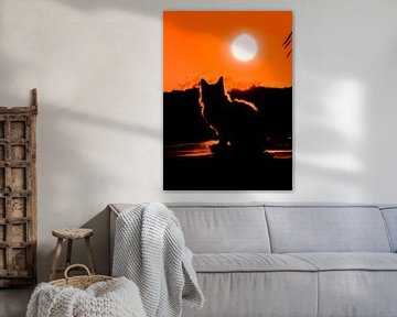 Whiskers and Wonder: A Cat's Portrait by Grease New