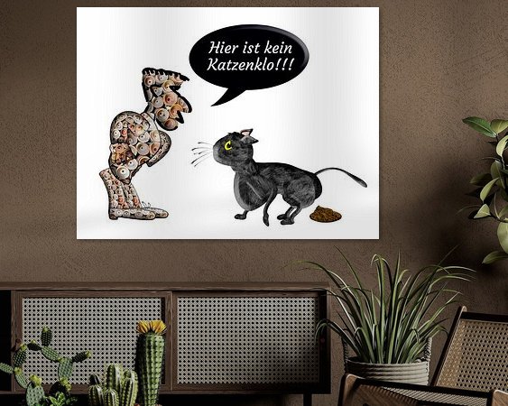 Voorbeeld van het werk in een kamer