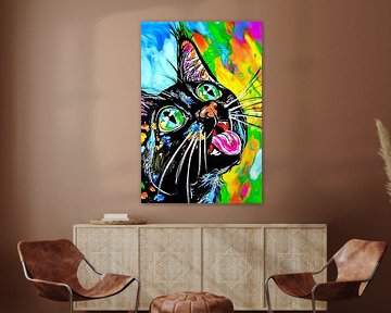Kleurrijke kat met regenboogstijl van Imperial Art House