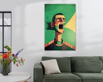 Ausdrucksstarkes Gesicht im kubistischen Stil von Imperial Art House