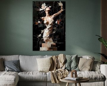 Portrait abstrait cubiste d'une femme sur Imperial Art House