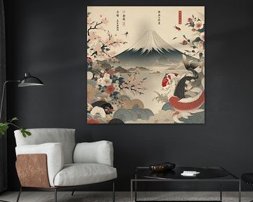 "Whispers of Mount Fuji" - Japanese-Inspired Digital Art by van Reekum Design