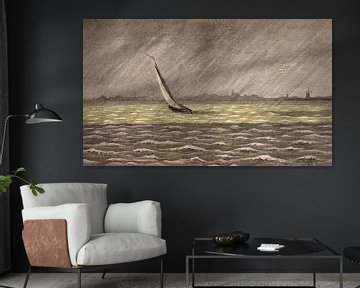 Zeilboot op de Zuiderzee, Adriaan Brouwer