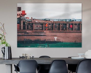 Zeeman aan dek van scheepskijkerhavenfotografie
