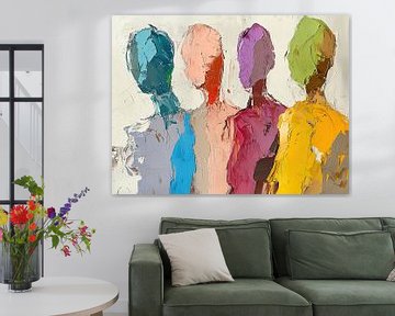 Mensen in Kleur | Abstracte Figuren met Heldere Kleuren van Kunst Kriebels