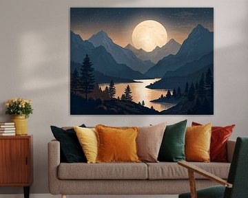 Moonlight over the Mountains by Artistic