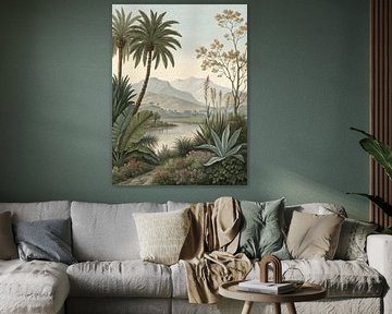 Vue tropicale au bord du lac