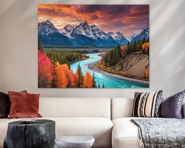 Herfst's omarming in de Canadese Rockies van Artistic