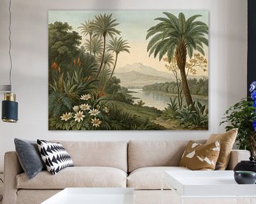 Tropisch rivierlandschap van Artistic