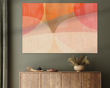 Abstrakte organische Formen in Rosa, Orange, Rot und Beige von Dina Dankers