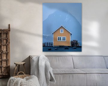 The yellow house on Lofoten Sakrisoy