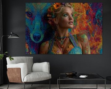 spiritueel leven met  portret van vrouw van Egon Zitter