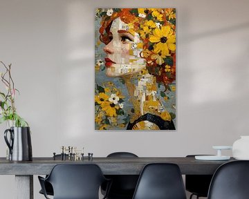 Vrouw met Bloemen | Vrouw Bloem van Kunst Kriebels