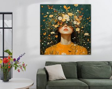 Bloemen Vrouw | Vrouw Omgeven door Bloemen van Blikvanger Schilderijen