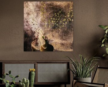 Burgeoning Beauty: A Timeless Still Life of Growth and Grace by Maikel van der Beek