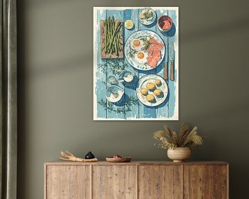 aquarel in schetsstijl, kookposter van Ariadna de Raadt-Goldberg