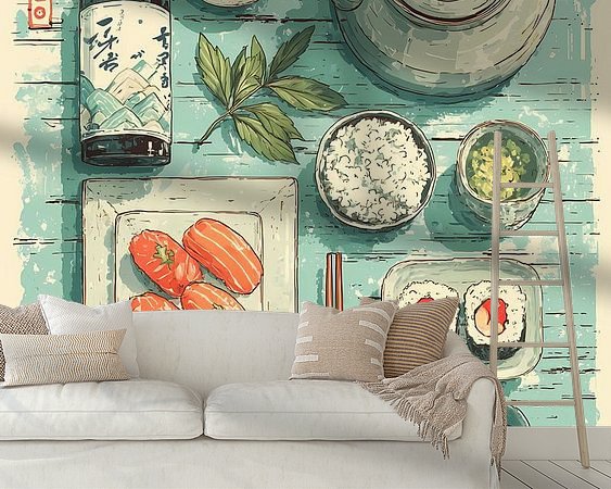 Voorbeeld van het werk in een kamer