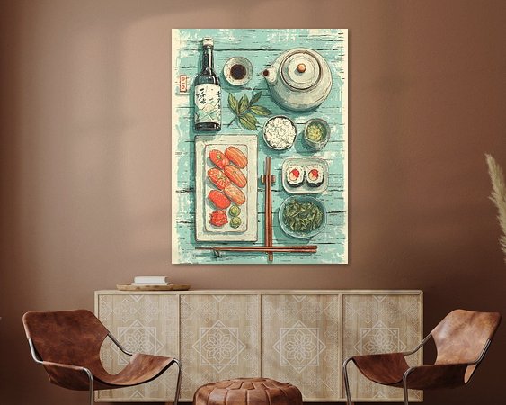 Voorbeeld van het werk in een kamer