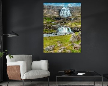 Mountain Waterfall Dynjandi en Islande ou Fjallfoss sur Rietje Bulthuis