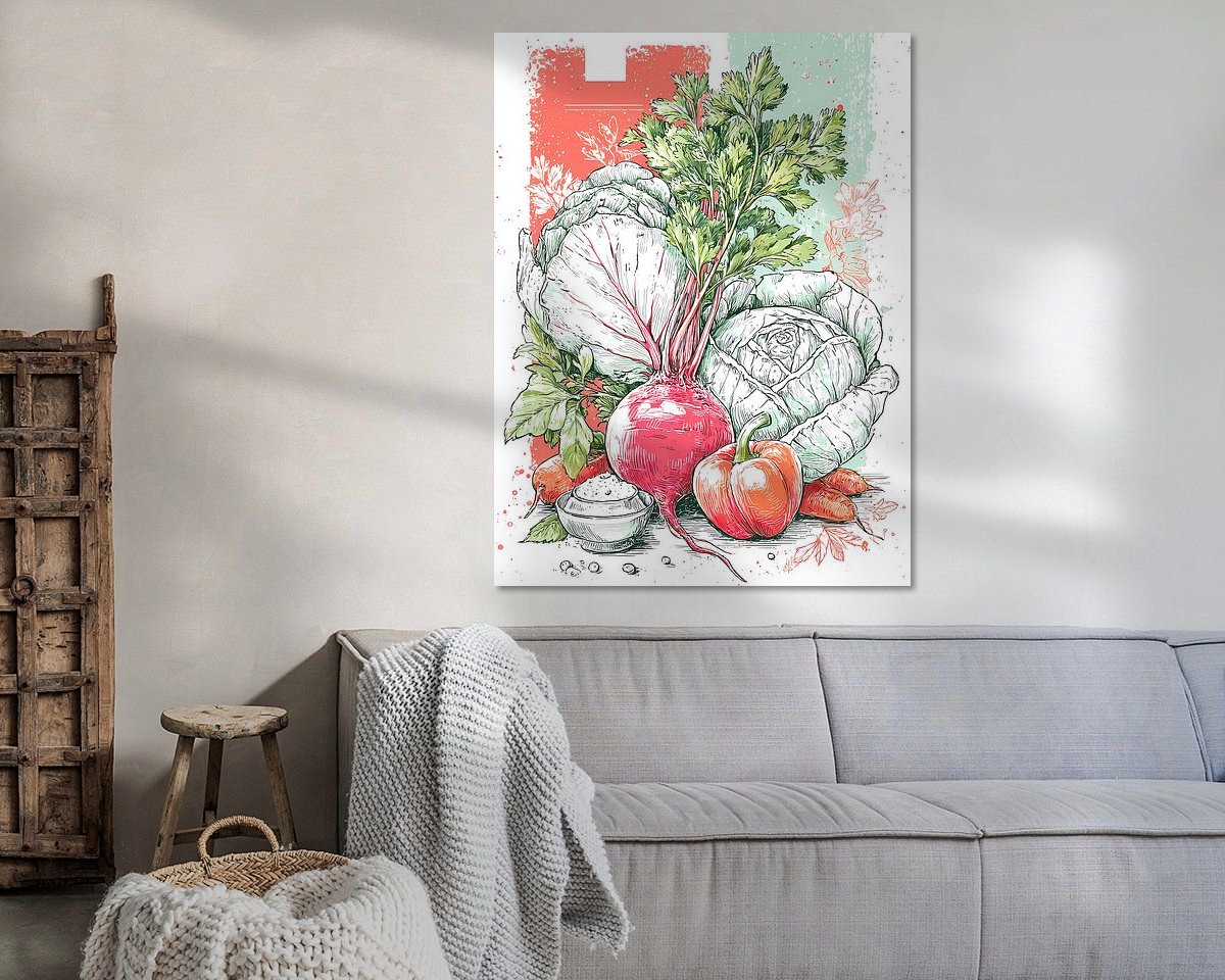 Voorbeeld van het werk in een kamer