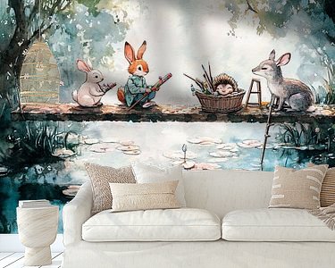 Voorbeeld van het werk in een kamer