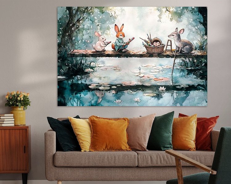 Voorbeeld van het werk in een kamer