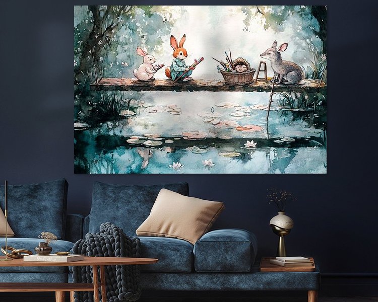 Voorbeeld van het werk in een kamer