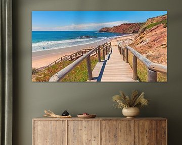 dromerig atlantisch strand Amado, surfspot aan algarve kust, portu