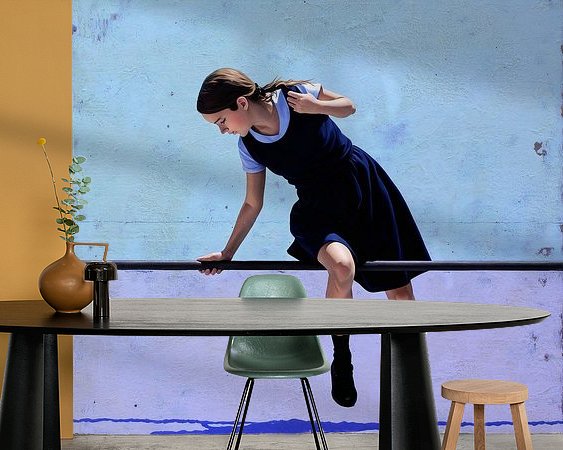 Voorbeeld van het werk in een kamer