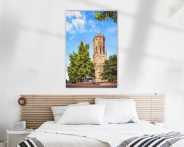 Elster toren met beeld ‘Paardenhandel’ in kleur