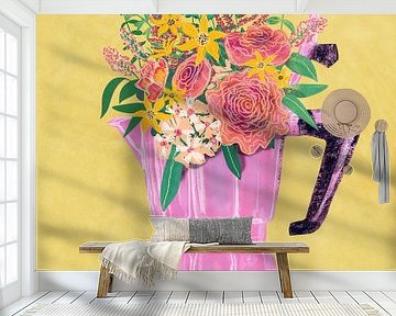 Espressomaker met bloemen van Raissa Oltmanns