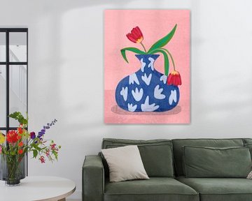 Tulpen in vaas van Raissa Oltmanns