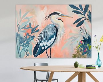 Reiger | Reiger tussen Bladeren van Blikvanger Schilderijen