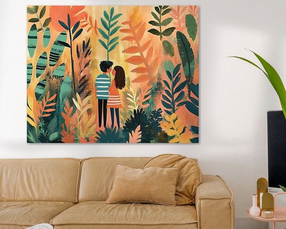 Voorbeeld van het werk in een kamer