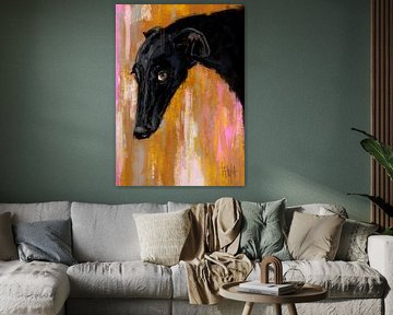 The Flame behind Caution - Greyhound Portret