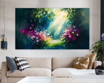 Sommer sonnenbeschienenen floralen Landschaft von Jan Bechtum