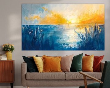 Paysage floral ensoleillé en été sur Jan Bechtum