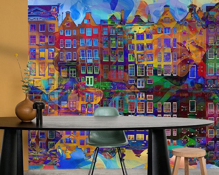 Sfeerimpressie behang: Amsterdam Abstract van Jacky