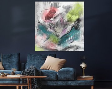 Momenten vol magie - Abstract en kleurrijk kunstwerk vol geluk van Susanna Schorr