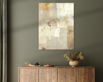 Erdtöne und Gold | Beige Abstrakt von Kunst Laune