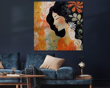 Frau mit Orange