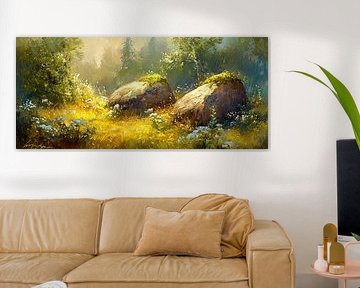 Fleurs et pierres en or