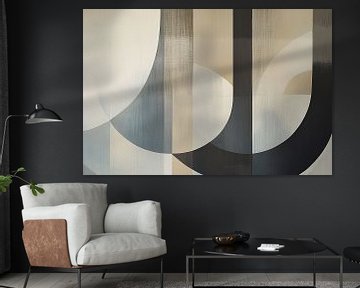 Grey Circles | Abstract Circles and Stripes by Modern Collection
