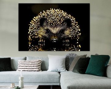 Detailed portrait of golden hedgehog by Imperial Art House