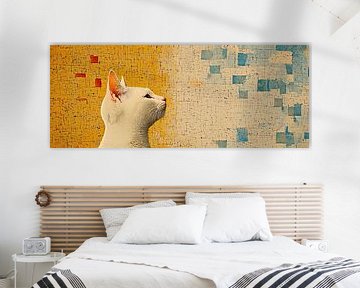 Abstracte Kat met Kleurvlak van Modern Collection