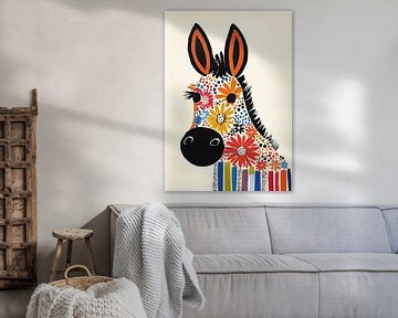 Bloem Paard | Kleurrijk Paard van Modern Collection