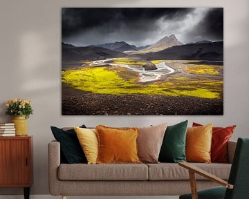 Paysage dans l'intérieur désolé de l'Islande sur Chris Stenger